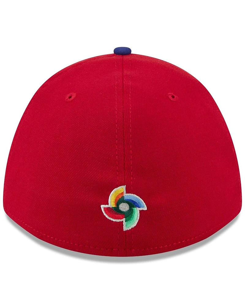 New Era Men's Red/Blue Dominican Republic Baseball 2026 World Baseball Classic M-Crown 39THIRTY Flex Hat