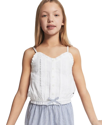 Tommy Hilfiger Girls' 7-16 Ruffle Trim Lace Cami Top