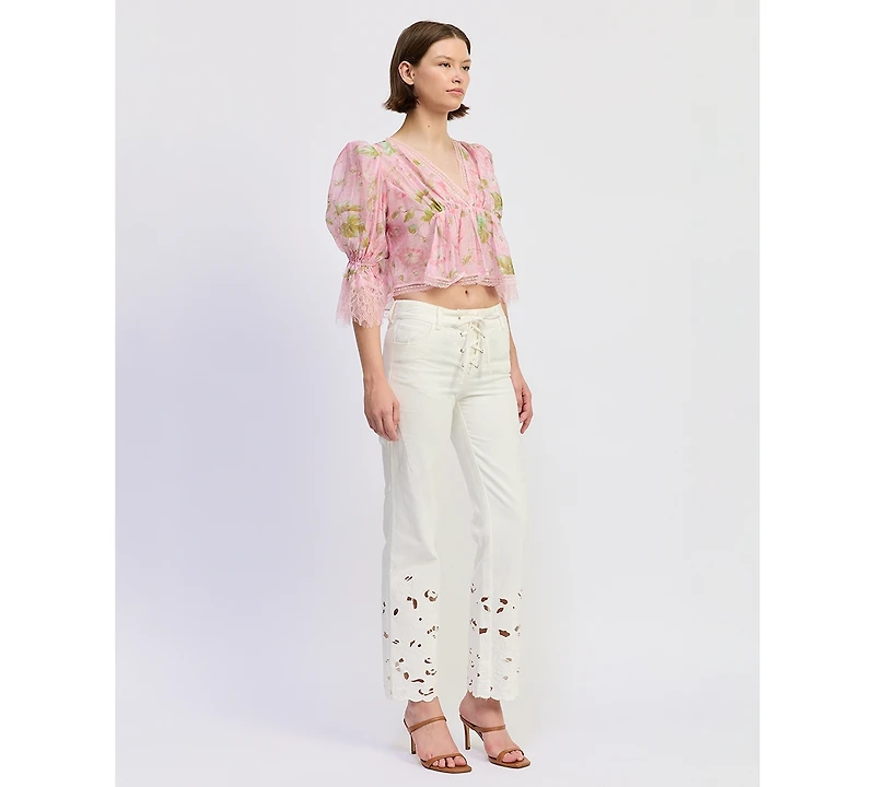 En Saison Women's Mid Rise Flared Bootcut Jeans