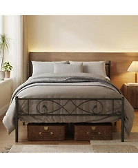 gaomon Queen Platform Bed Frame, Metal with Fist Design Headboard, Under-Bed Storage, No Box Spring Required, Easy Assembly, Noise-Free