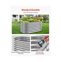 Slickblue 4x2x2 ft Oval Metal Raised Garden Bed Galvanized Steel