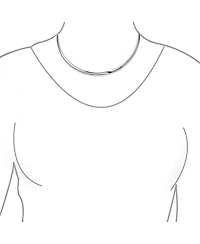 Bling Jewelry Simple Charm Slider Contoured Choker Collar Statement Necklace .925 Sterling Silver 3MM