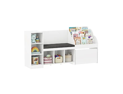 Slickblue Kids 4-in-1 Bookcase and Toy Organizer with Reading Nook