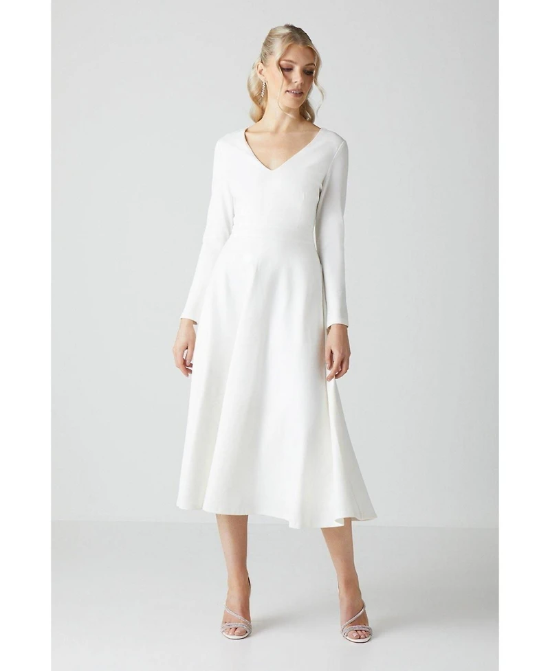 Coast Women's V Neck Full Skirt Midi Dresses