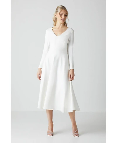 Coast Women's V Neck Full Skirt Midi Dresses