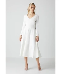 Coast Women's V Neck Full Skirt Midi Dresses