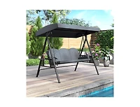 Slickblue 3 Seat Patio Swing with Adjustable Canopy and Trays