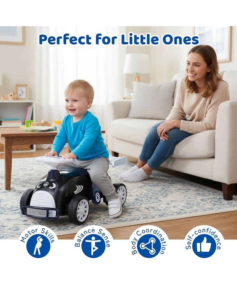 Slickblue Toddler Ride On Car with Music and Storage Compartment