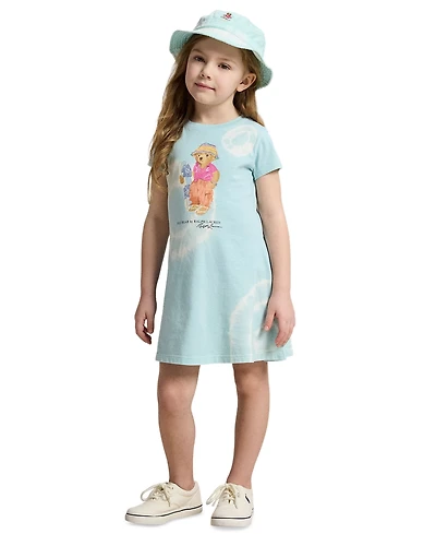 Polo Ralph Lauren Girls' 2T-6X Tie-Dye Bear Cotton Jersey Dress