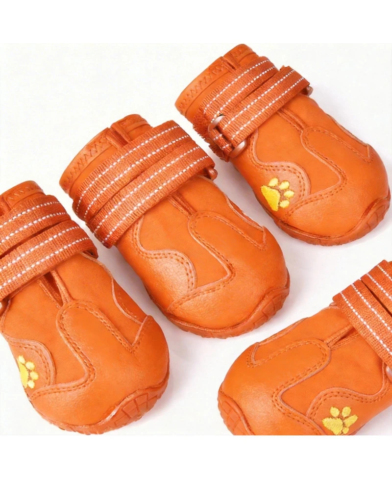 Dog Boots with Reflective Straps for Large Dogs - Waterproof, Anti-Slip, and Comfortable