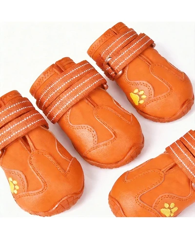Dog Boots with Reflective Straps for Large Dogs - Waterproof, Anti-Slip, and Comfortable