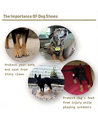Anti-Slip Dog Boots for Large Breeds with Reflective Straps
