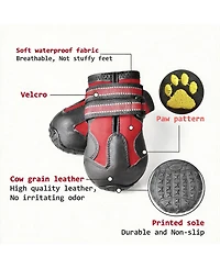 Dog Boots with Reflective Strips and Anti-slip Soles for Medium Large Dogs