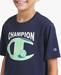 Champion Big Boys' Short-Sleeve Round Neck Graphic T-Shirt