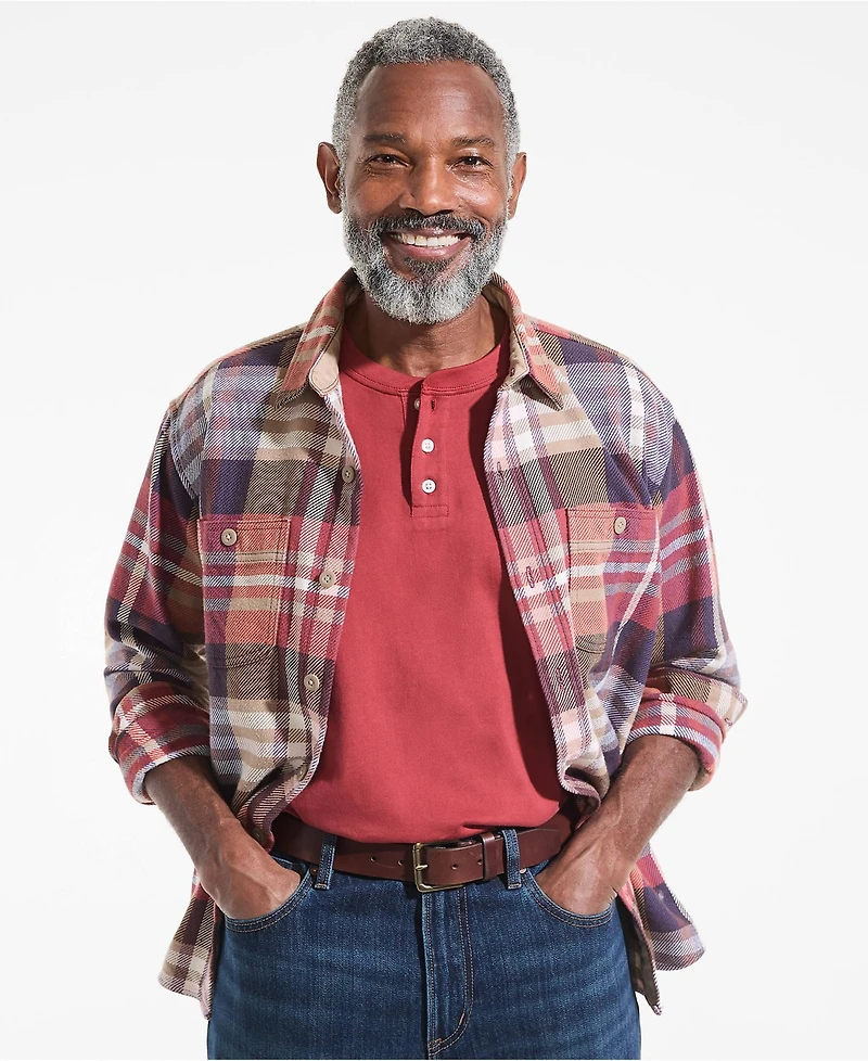 Lands' End Men's Short Sleeve Super-t Henley