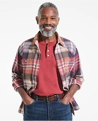 Lands' End Men's Short Sleeve Super-t Henley