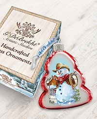 Designocracy Cowboy Snowman Mercury Holiday Ornament
