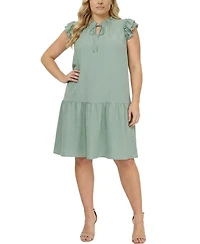 Ny Collection Plus Flutter Sleeve Flounced Dress