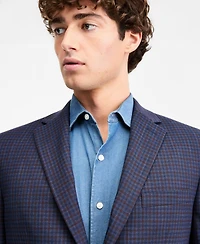 Tommy Hilfiger Men's Modern-Fit Blue Check Sport Coat