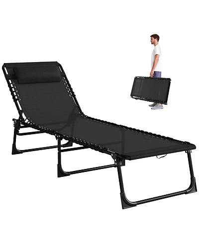 Outsunny 2 Chaise Lounge Pool Chairs, Folding, Reclining