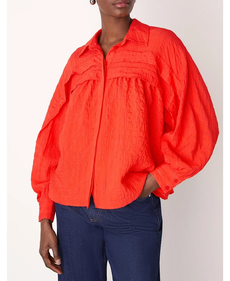 Whistles Women's Textured Frill Detail Blouse