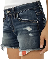Silver Jeans Co. Women's Boyfriend Mid Rise Americana Luxe Stretch Shorts