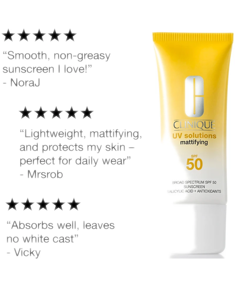 Clinique Uv Solutions Mattifying Sunscreen Spf 50 Face Cream, 1.3 oz.