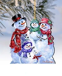 Designocracy by Dona Gelsinger Snowflake Family Ornament, Set of 2