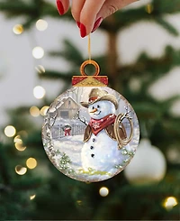 Designocracy by Dona Gelsinger Cowboy Snowman Ornament, Set of 2