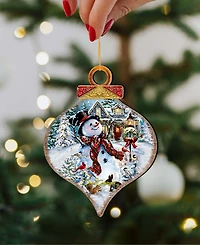 Designocracy An Old Fashioned Christmas Drop Wooden Ornaments, Set of 2