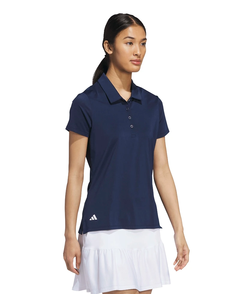 adidas Women's Solid Short-Sleeve Polo Shirt