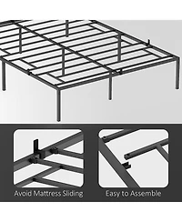 gaomon Heavy Duty Metal Platform Bed Frame, Steel Slat Support, Under Bed Storage, No Box Spring, Easy Assembly