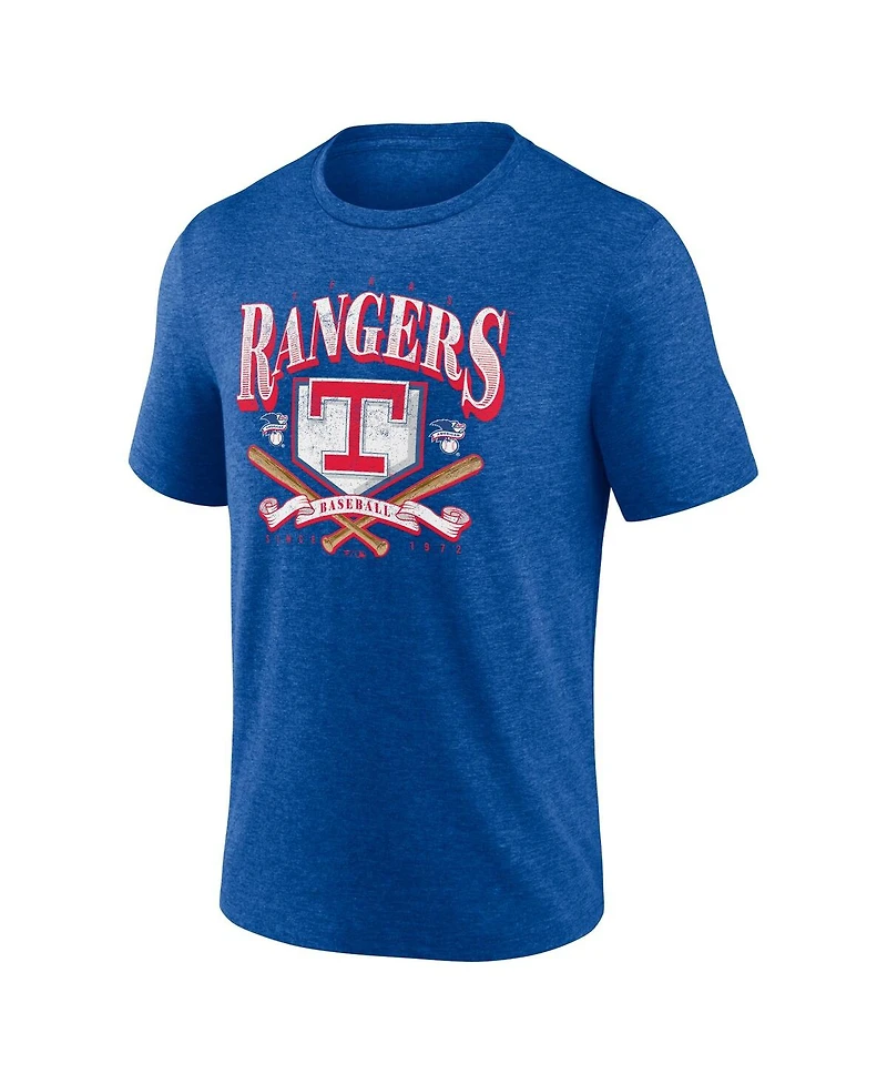 Fanatics Men's Heather Royal Texas Rangers Home Team Tri-Blend T-Shirt