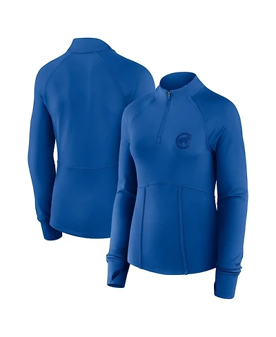 Fanatics Women's Royal Chicago Cubs Elements Raglan Tri-Blend Quarter-Zip Top