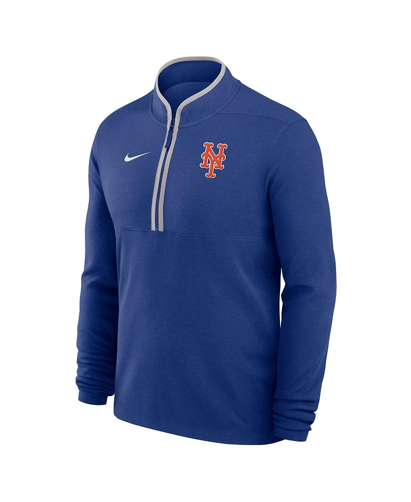 Nike Men's Royal New York Mets Dri-fit Victory Half-Zip Pullover Hoodie