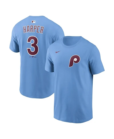 Nike Men's Bryce Harper Light Blue Philadelphia Phillies Name Number T-Shirt