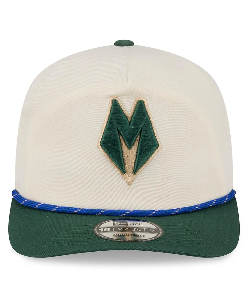 New Era Men's Cream/Hunter Green Milwaukee Bucks 2025/26 City Edition 19TWENTY Adjustable Hat