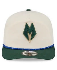 New Era Men's Cream/Hunter Green Milwaukee Bucks 2025/26 City Edition 19TWENTY Adjustable Hat