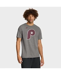 Nike Men's Heather Charcoal Philadelphia Phillies Cooperstown Logo Tri-Blend T-Shirt