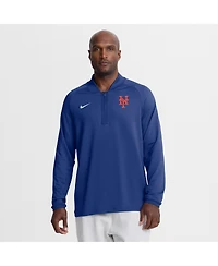 Nike Men's Royal New York Mets Authentic Collection Dri-fit Raglan Half-Zip Pullover Hoodie