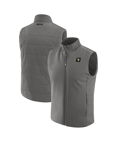 J. Palmer Men's Graphite Minnesota Vikings Front Office Full-Zip Vest