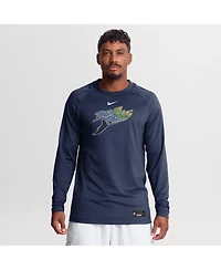 Nike Men's Navy Tampa Bay Rays Authentic Collection Game Time Raglan Long Sleeve T-Shirt
