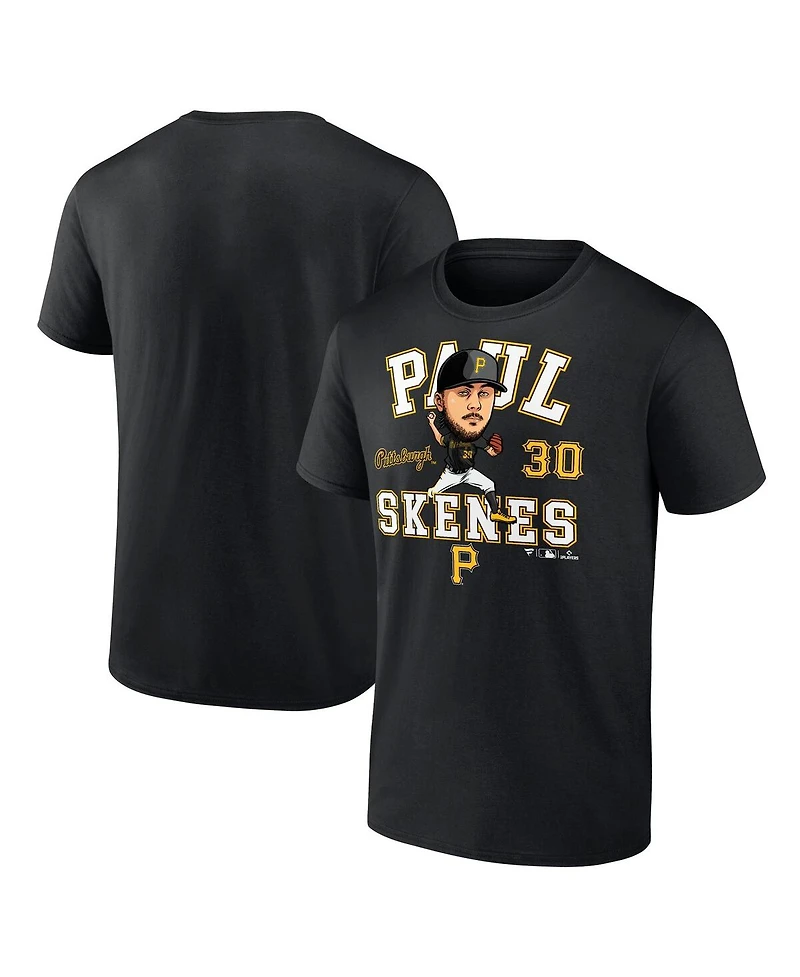 Fanatics Men's Paul Skenes Black Pittsburgh Pirates Hometown Caricature T-Shirt