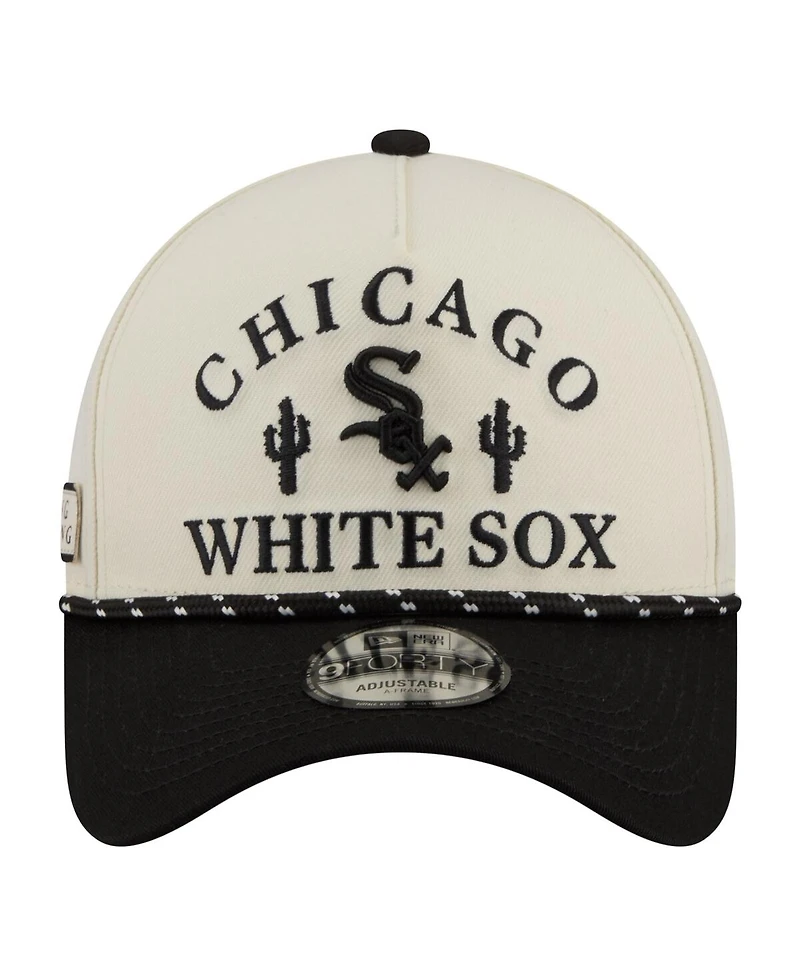 New Era Men's Cream Chicago White Sox 2026 Spring Training Fan Pack Rope A-Frame 9FORTY Adjustable Hat