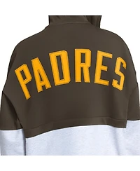 Starter Women's Brown/Heather Gray San Diego Padres Wishbone Full-Zip Hoodie