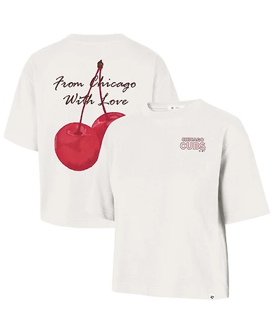 '47 Brand Women's Cream Chicago Cubs Love Letter Reed City T-Shirt