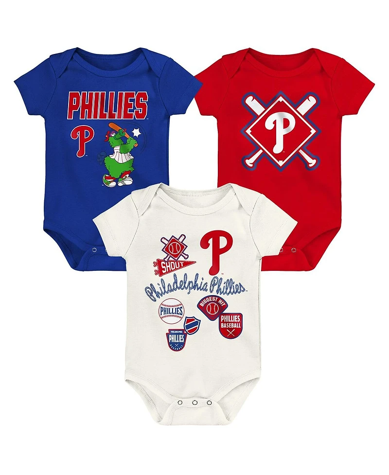 Outerstuff Baby Boys and Girls 3-Piece Philadelphia Phillies Home Plate Creeper Set