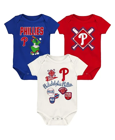 Outerstuff Baby Boys and Girls 3-Piece Philadelphia Phillies Home Plate Creeper Set