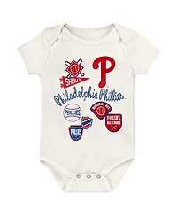 Outerstuff Newborn 3-Piece Philadelphia Phillies Home Plate Creeper Set
