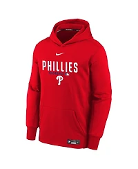 Nike Big Boys and Girls Red Philadelphia Phillies Authentic Collection Therma-fit Hoodie